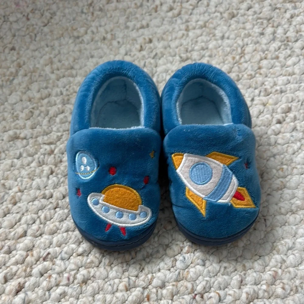 Blue Rocket Kids Slippers